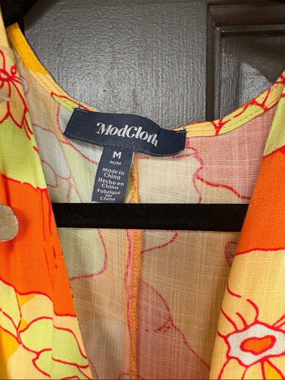 NWT ModCloth Vibrant Floral maxi Wrap Dress in Yellow and Orange - Picture 2 of 5